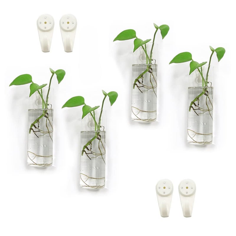 Bunhut Wall Planters for Indoor Plants Wall Hanging Terrarium Planters Glass Wall Planters for Floral Arrangement Hanging Plant Holder  Wall Vase Wall Mounted Planters (4 Glass Wall Planter) - Image 1